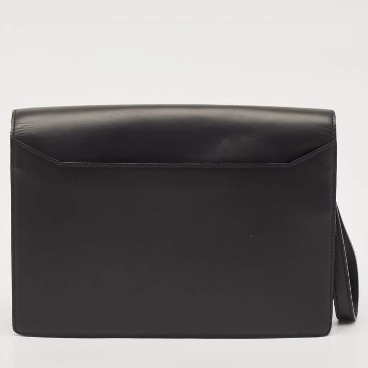 Pre Owned Cartier Black Leather Pasha Wristlet Clutch
