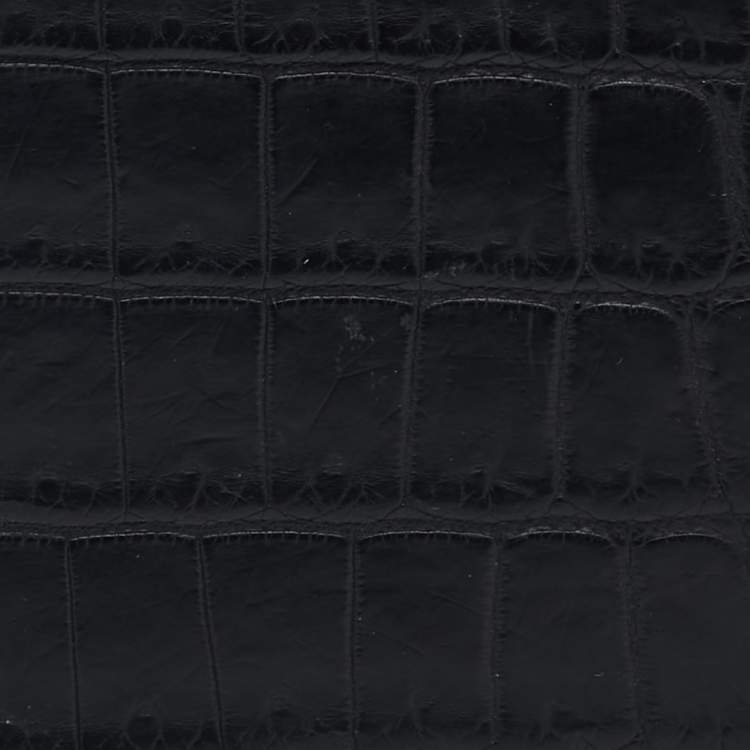 Pre Owned Cartier Black Alligator Leather Must de Cartier Bifold Wallet