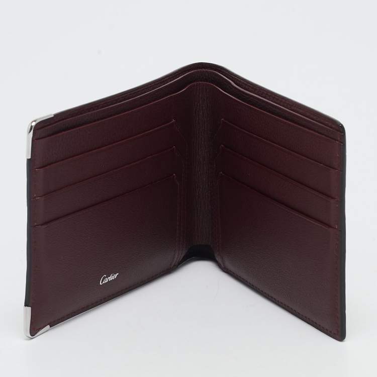 Pre Owned Cartier Black Alligator Leather Must de Cartier Bifold Wallet