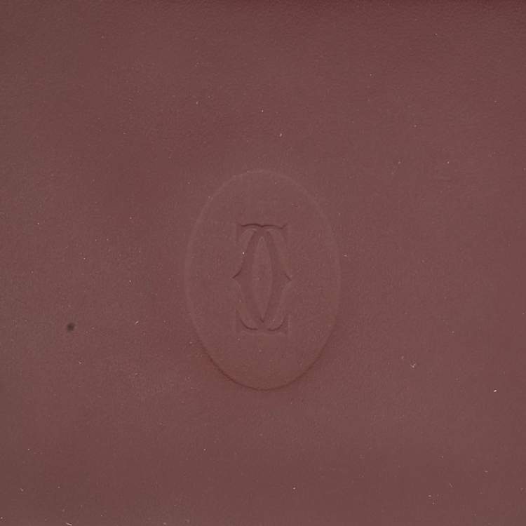 Pre Owned Cartier Burgundy Leather Must de Cartier 6CC Bifold Wallet