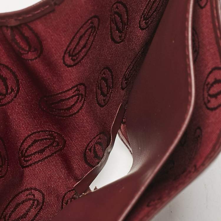 Pre Owned Cartier Burgundy Leather Must de Cartier 6CC Bifold Wallet