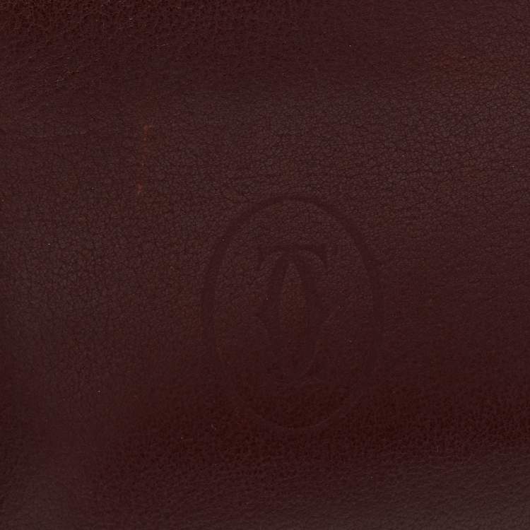 Pre Owned Cartier Burgundy Leather Le Must De Cartier Bifold Wallet