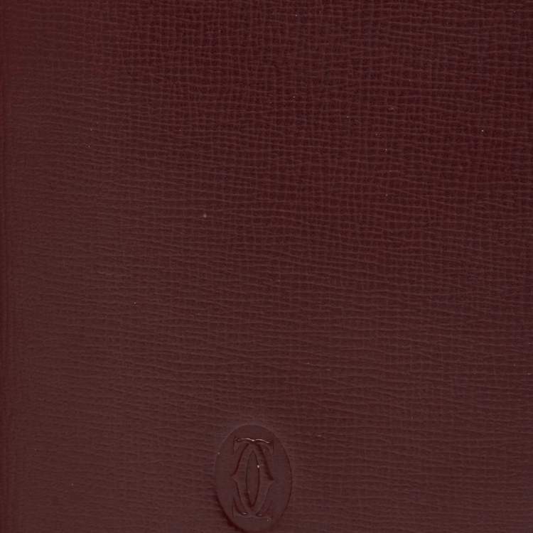 Pre Owned Cartier Burgundy Leather Must de Cartier Long Wallet