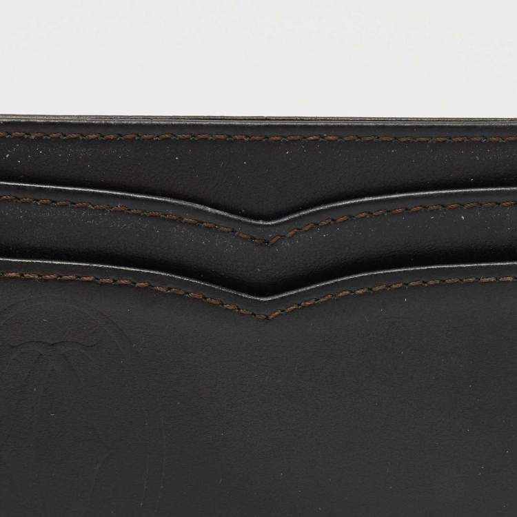 Pre Owned Cartier Black Leather Happy Birthday Card Holder