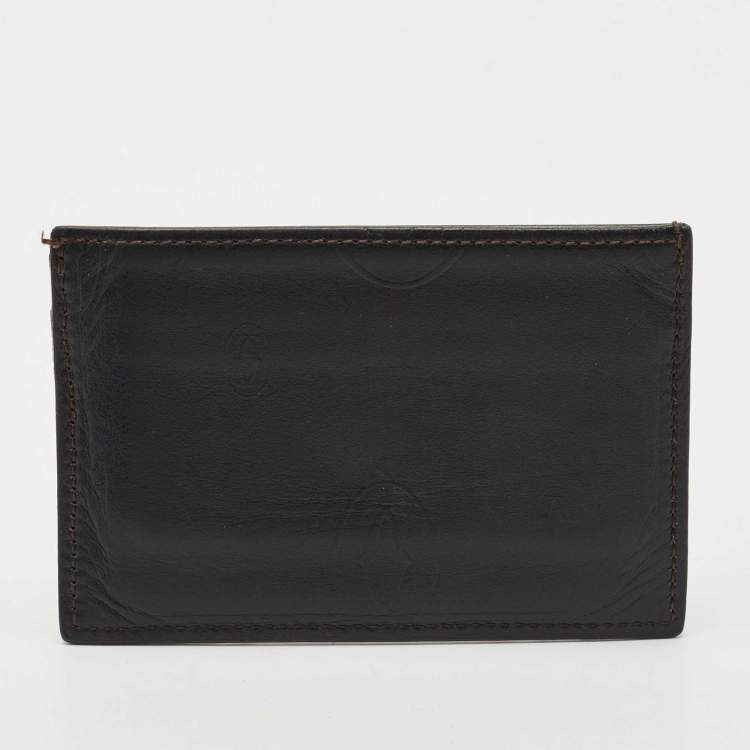 Pre Owned Cartier Black Leather Happy Birthday Card Holder
