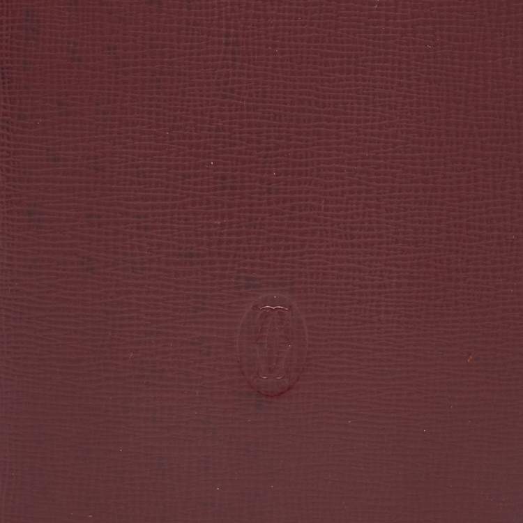 Pre Owned Cartier Burgundy Leather Must de Cartier Card Holder