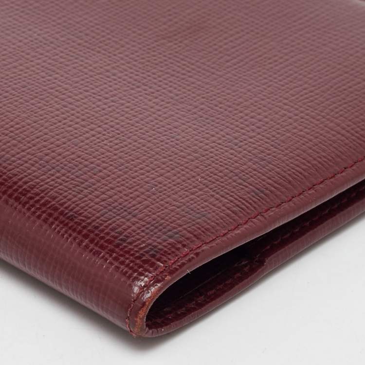 Pre Owned Cartier Burgundy Leather Must de Cartier Card Holder