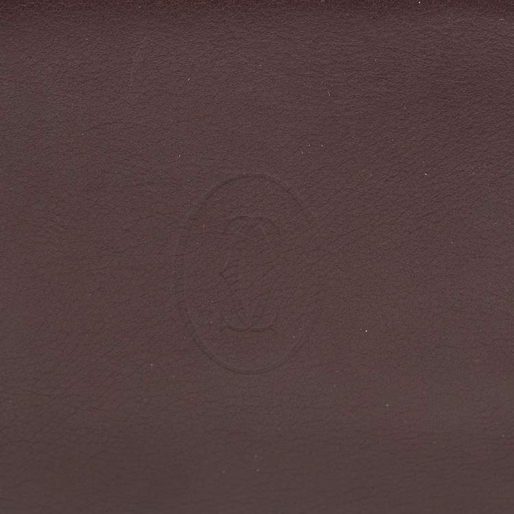 Pre Owned Cartier Burgundy Leather Must de Cartier 6CC Bifold Wallet