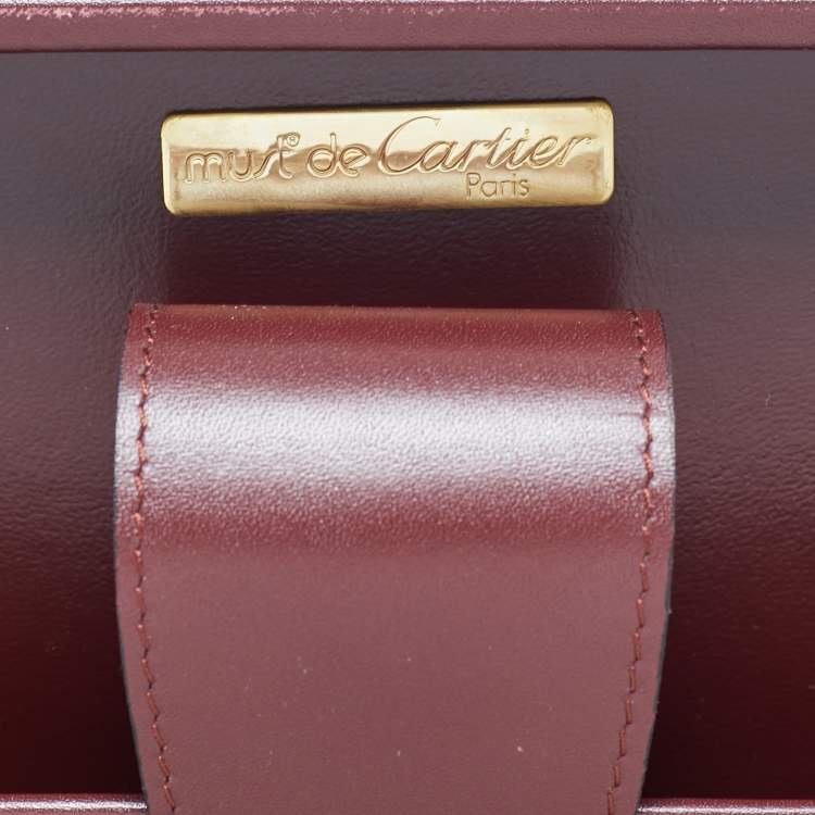 Pre Owned Cartier Burgundy Leather Must de Cartier Briefcase