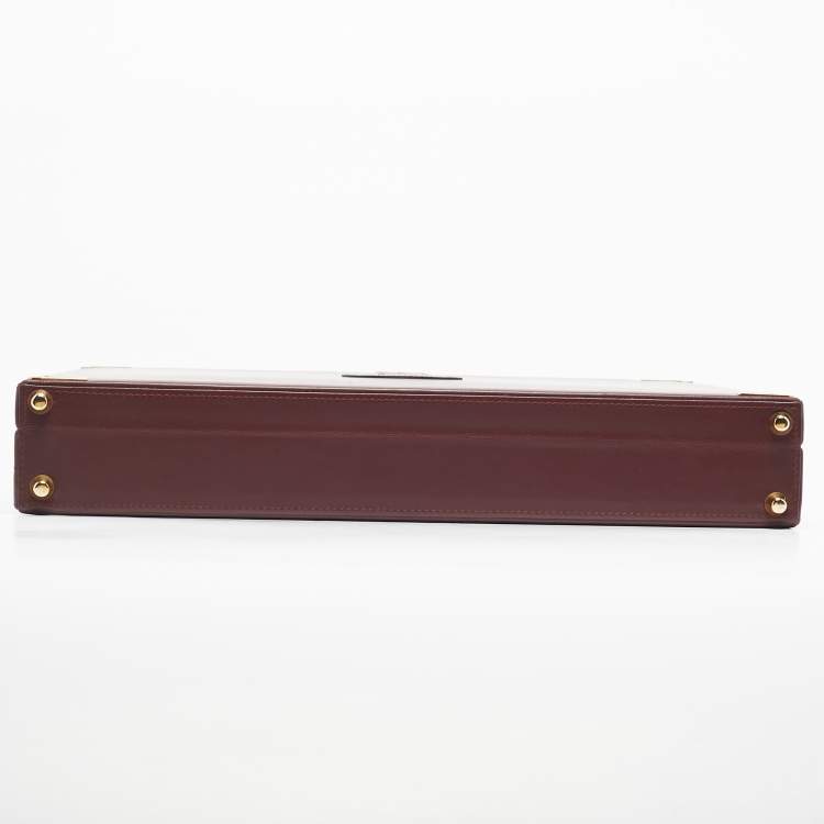 Pre Owned Cartier Burgundy Leather Must de Cartier Briefcase
