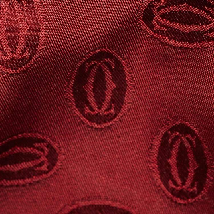 Pre Owned Cartier Burgundy Leather Must de Cartier Pouch