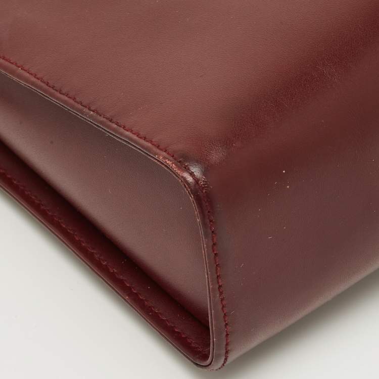 Pre Owned Cartier Burgundy Leather Must de Cartier Pouch