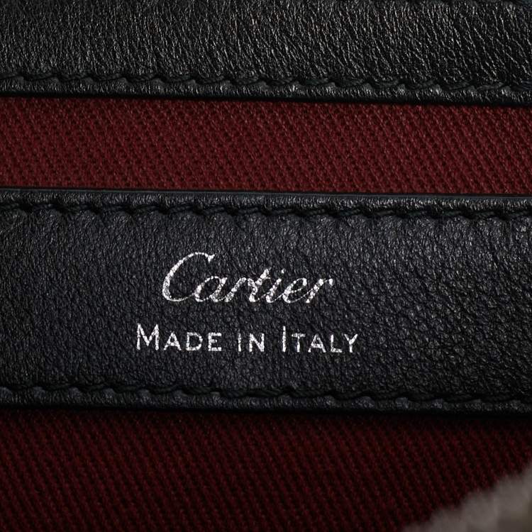 Pre Owned Cartier Black Leather Must De Cartier Portfolio Pouch