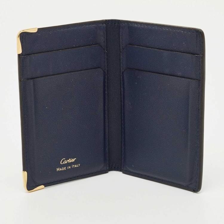 Pre Owned Cartier Green Leather Must de Cartier Business Card Holder