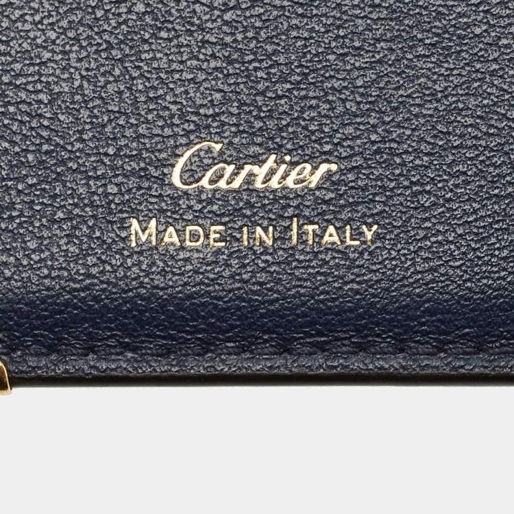 Pre Owned Cartier Green Leather Must de Cartier Business Card Holder