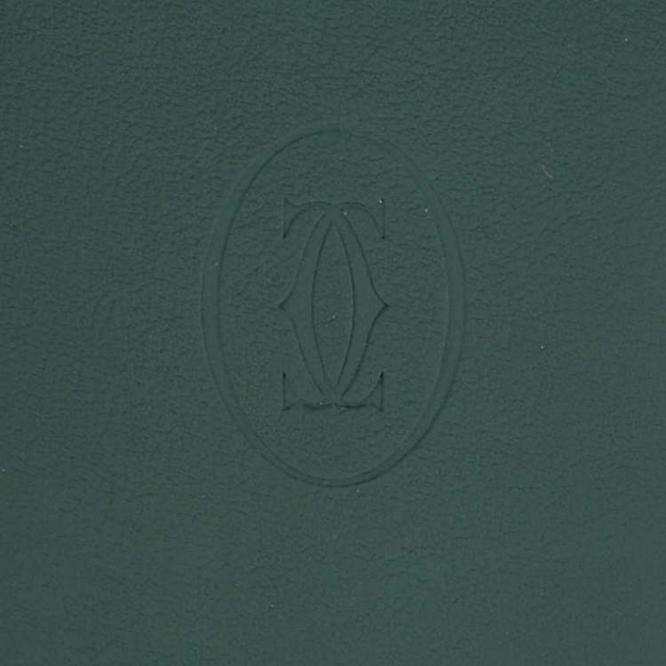 مملوكة مسبقًا Cartier Green Leather Must de Cartier Card Holder