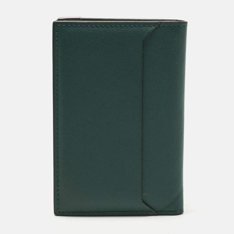 مملوكة مسبقًا Cartier Green Leather Must de Cartier Card Holder