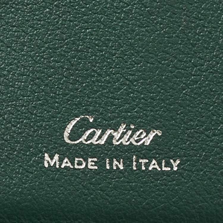 مملوكة مسبقًا Cartier Green Leather Must de Cartier Card Holder