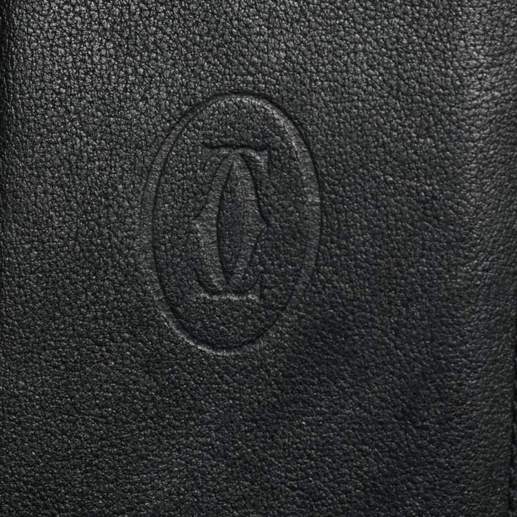 Pre Owned Cartier Black Leather Must de Cartier Card Holder