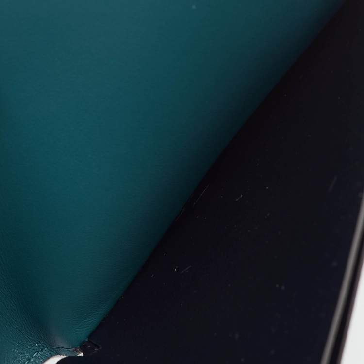 Pre Owned Cartier Turquoise Blue Leather Must De Cartier Marquetery Bifold Wallet