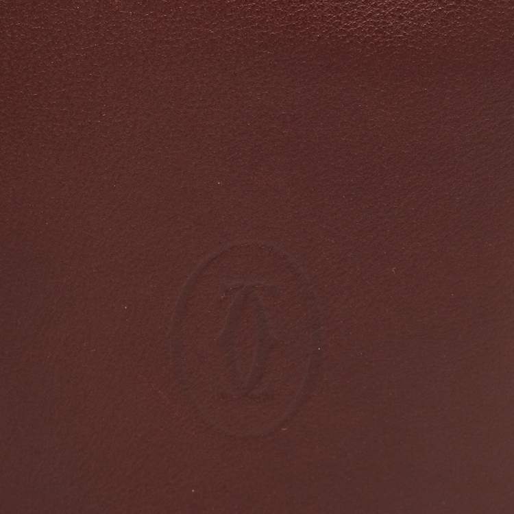 Pre Owned Cartier Red Leather Must de Cartier Bifold Wallet