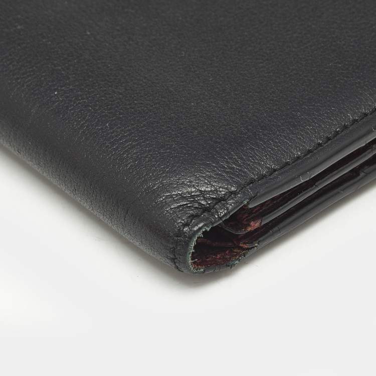 Pre Owned Cartier Black Leather Must de Cartier Bifold Wallet