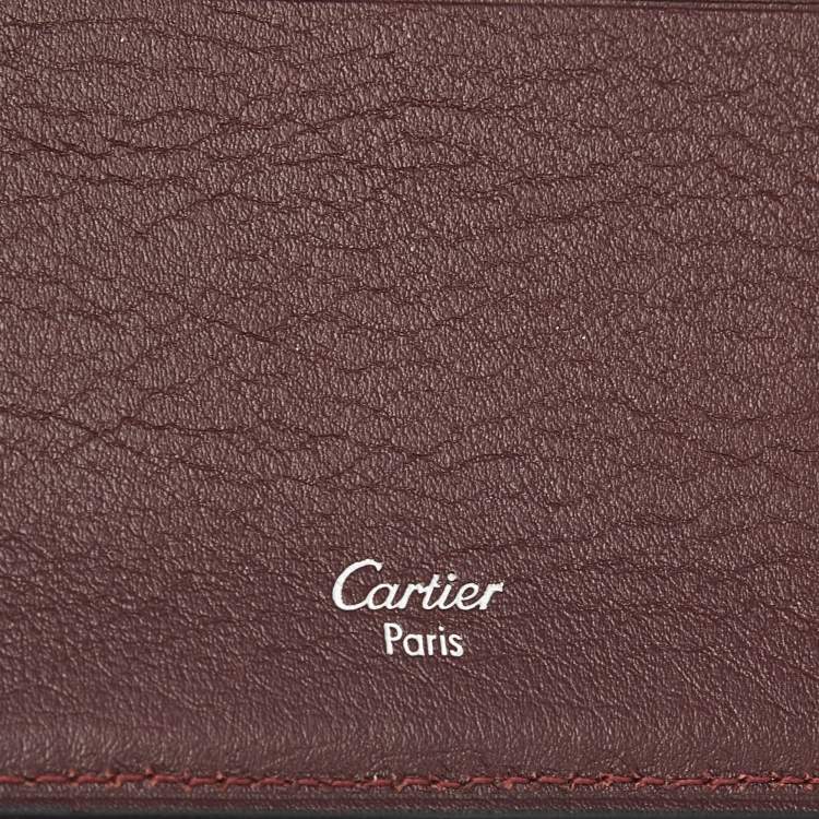 Pre Owned Cartier Black Leather Must de Cartier Bifold Wallet