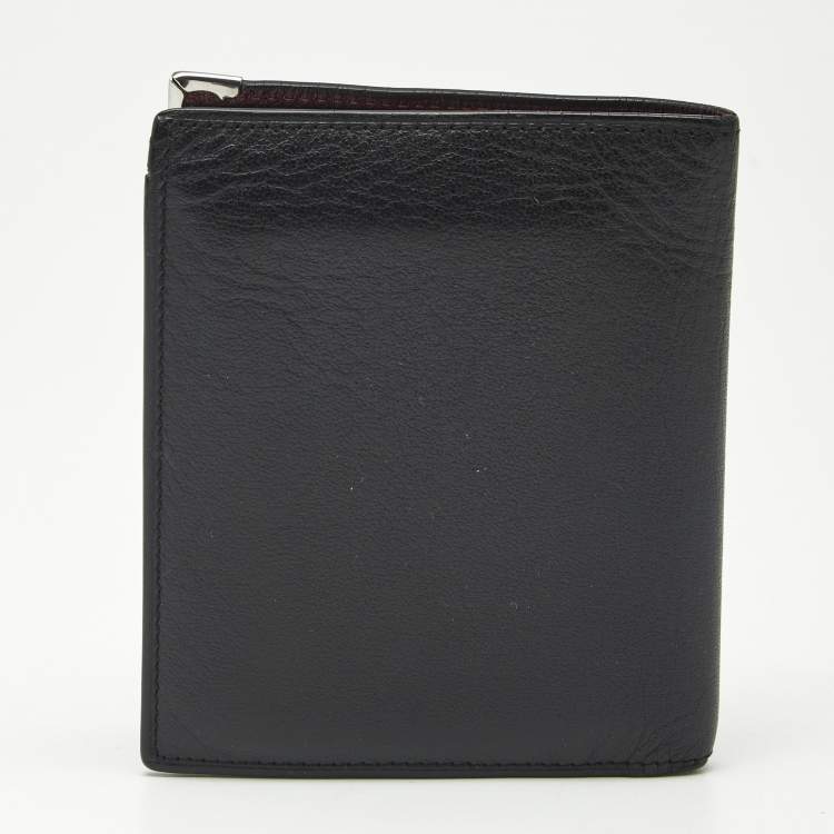 Pre Owned Cartier Black Leather Must de Cartier Bifold Wallet