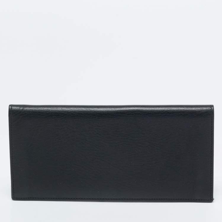 Pre Owned Cartier Black Leather Le Must De Cartier Long Wallet