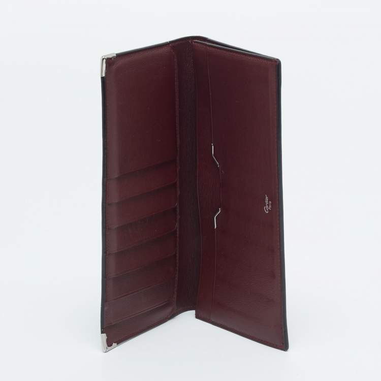 Pre Owned Cartier Black Leather Le Must De Cartier Long Wallet