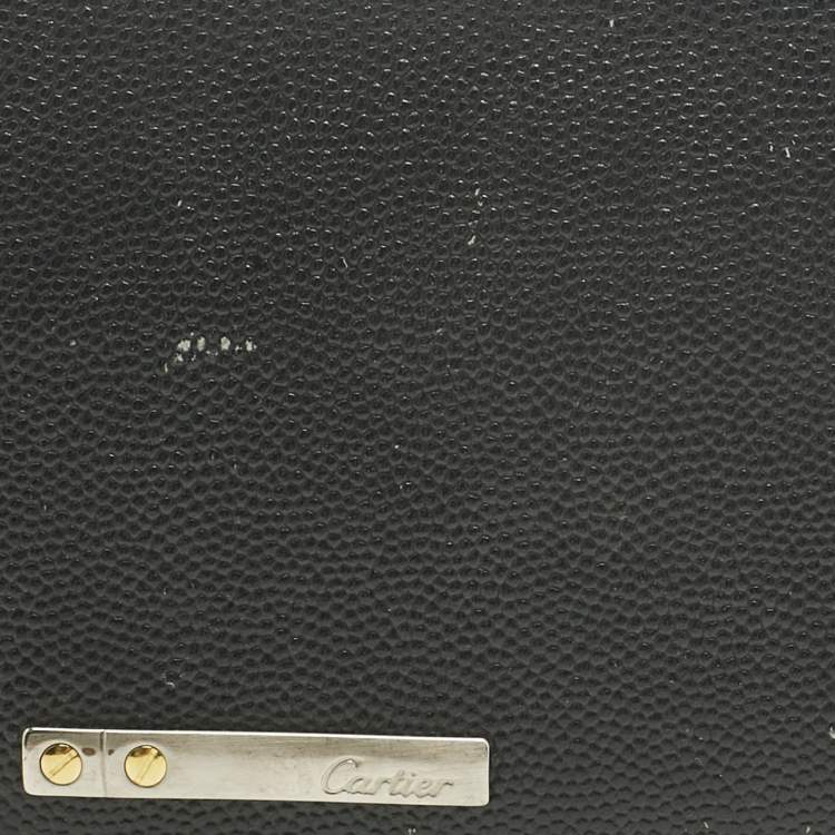 مملوكة مسبقًا Cartier Black Leather Santos de Cartier Bifold Wallet