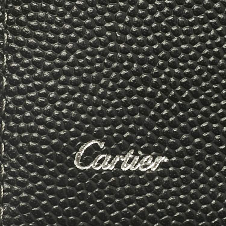 مملوكة مسبقًا Cartier Black Leather Santos de Cartier Bifold Wallet
