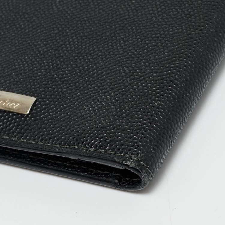 Pre Owned Cartier Black Leather Santos de Cartier Long Wallet