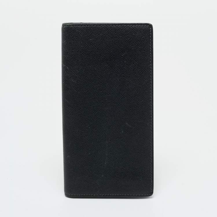 Pre Owned Cartier Black Leather Santos de Cartier Long Wallet