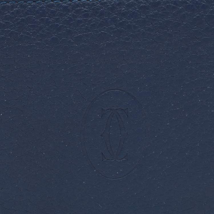 Pre Owned Cartier Must de Cartier Blue Leather Bifold Wallet