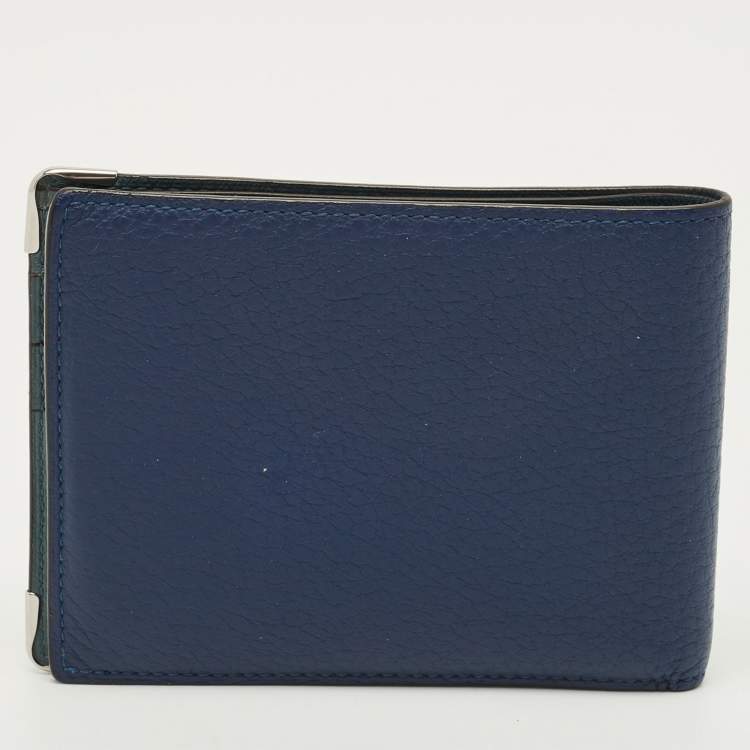Pre Owned Cartier Must de Cartier Blue Leather Bifold Wallet