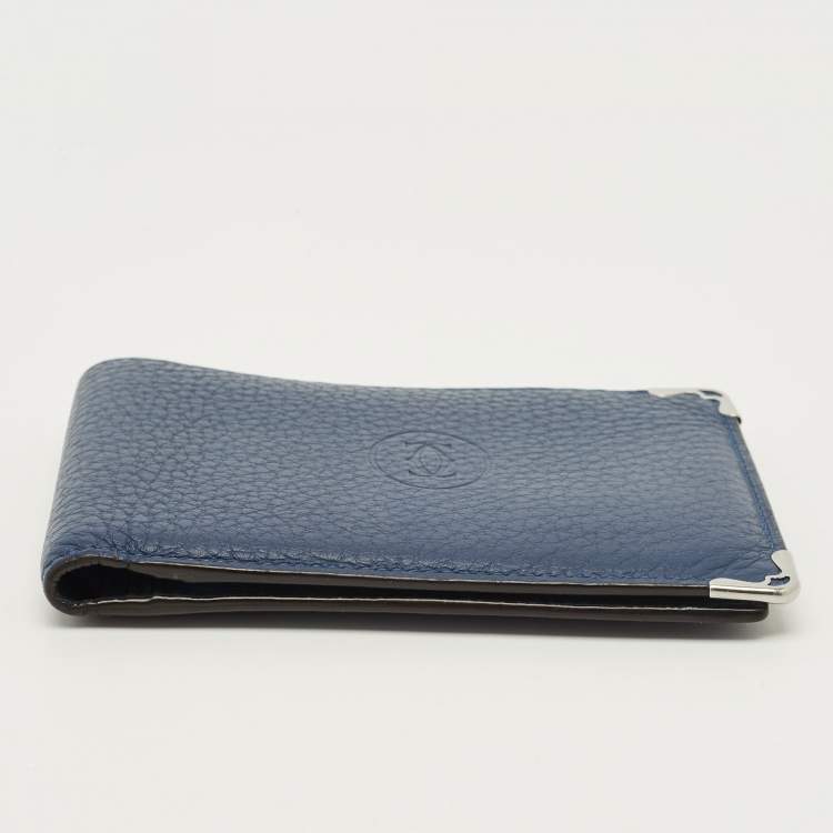 Pre Owned Cartier Must de Cartier Blue Leather Bifold Wallet