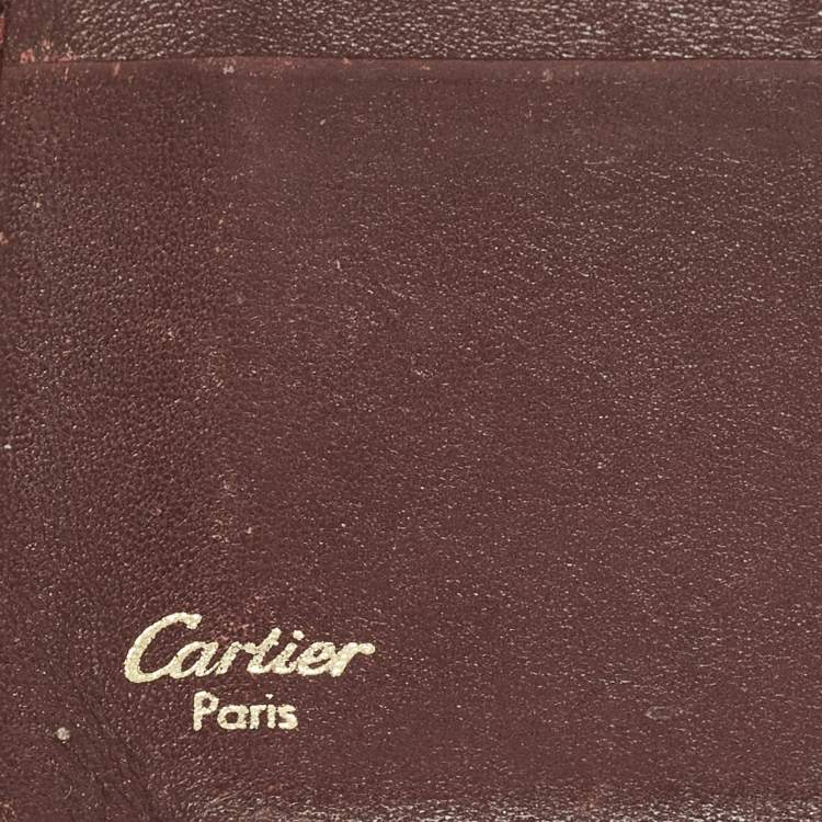 Pre Owned Cartier Must de Cartier Burgundy Leather Card Holder
