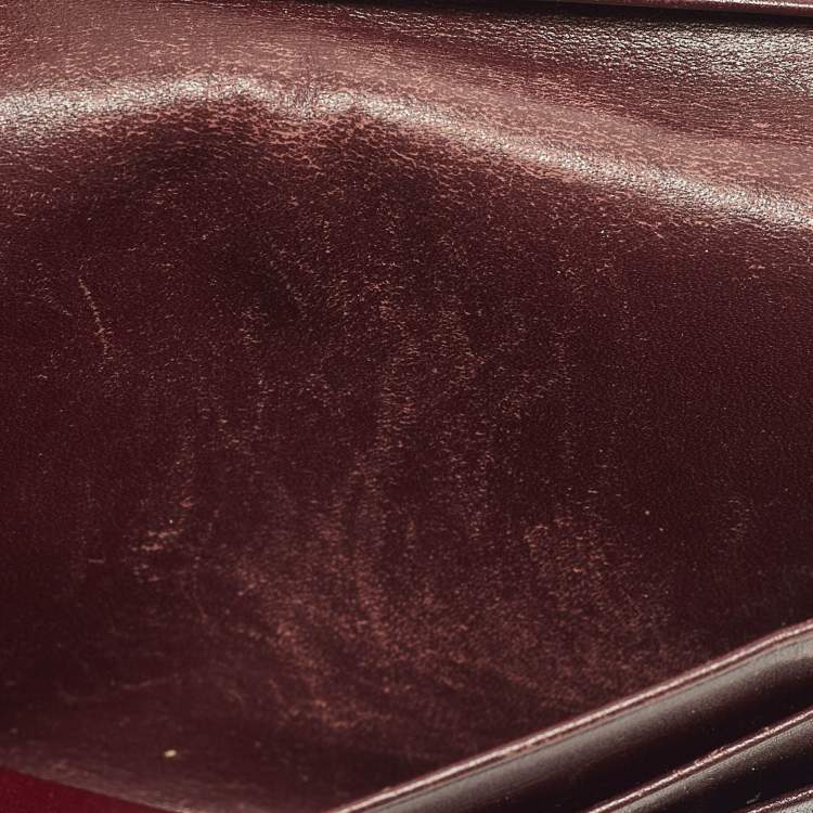 Pre Owned Cartier Must de Cartier Burgundy Leather Card Holder
