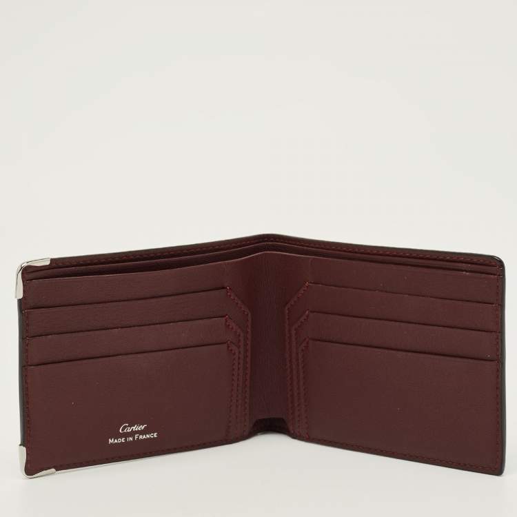 Pre Owned Cartier Must de Cartier Black Leather Bifold Wallet