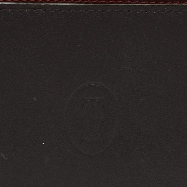 Pre Owned Cartier Must de Cartier Black Leather Bifold Wallet