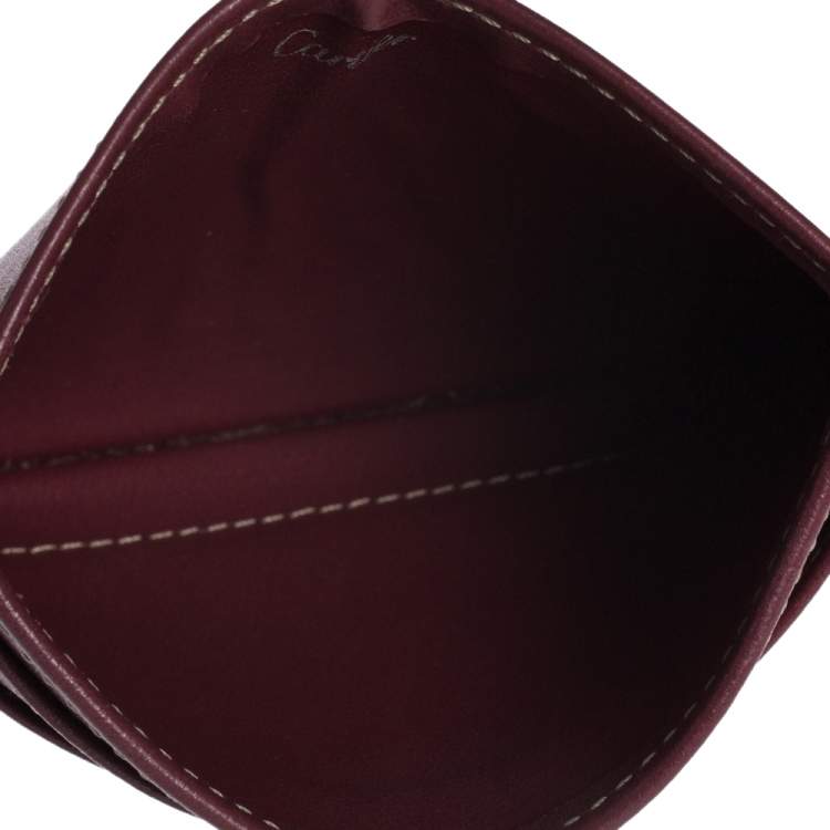 Pre Owned Cartier Burgundy Leather Card Holder