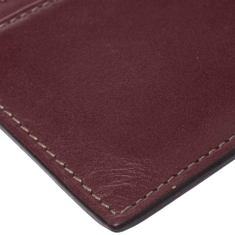 Pre Owned Cartier Burgundy Leather Card Holder
