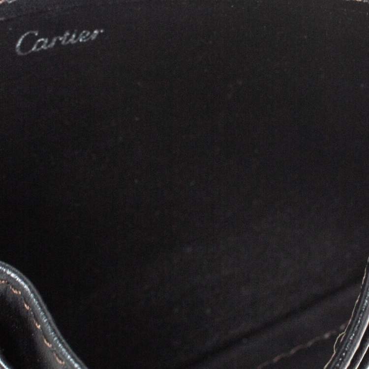 Pre Owned Cartier Black Leather Card Holder