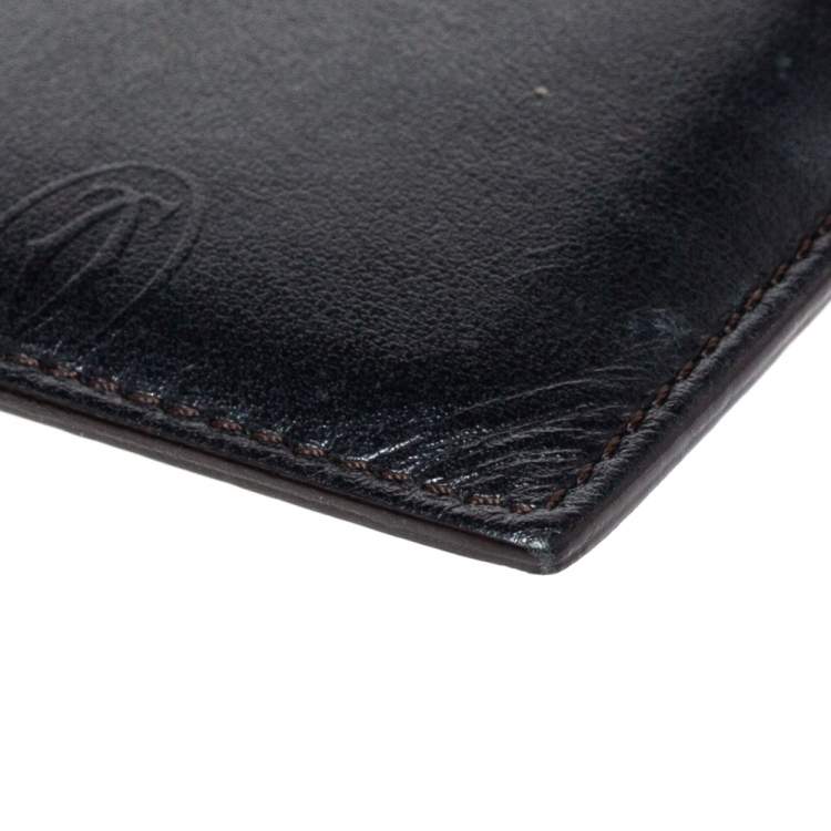 Pre Owned Cartier Black Leather Card Holder