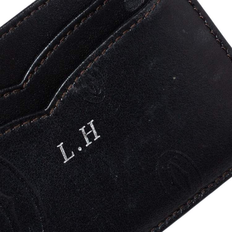 Pre Owned Cartier Black Leather Card Holder