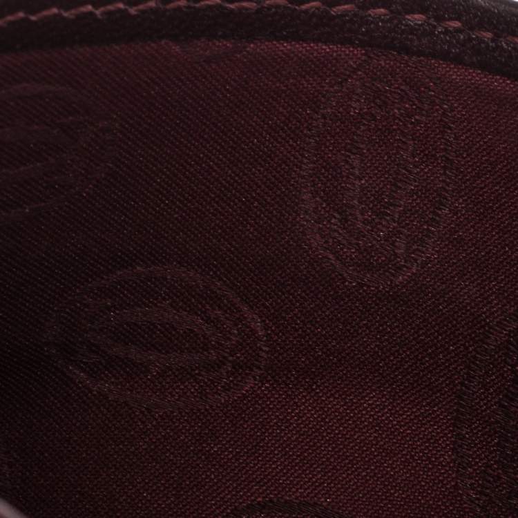 Pre Owned Cartier Burgundy Leather Card Holder