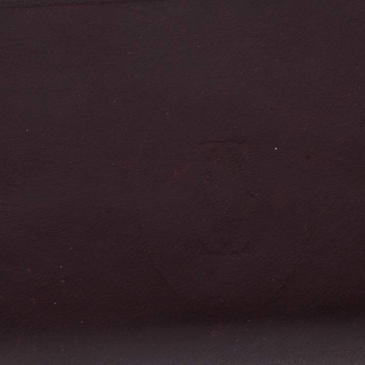 Pre Owned Cartier Burgundy Leather Card Holder