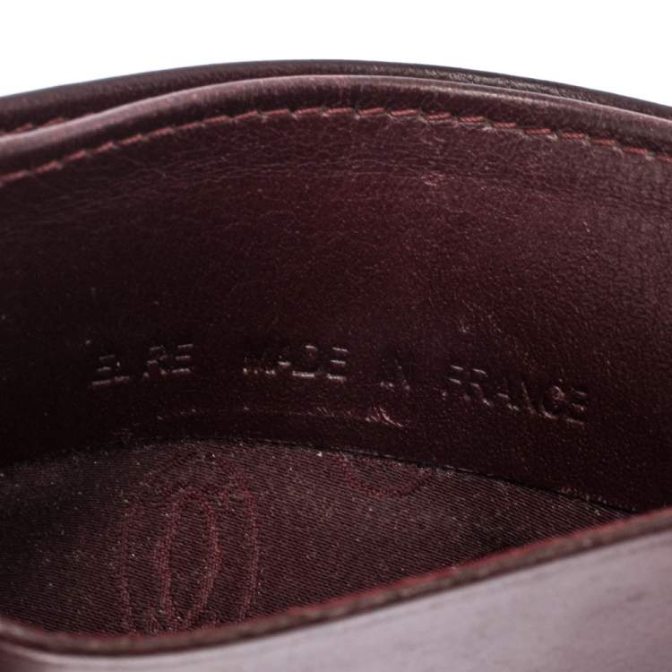Pre Owned Cartier Burgundy Leather Card Holder
