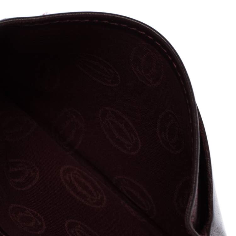 Pre Owned Cartier Burgundy Leather Card Holder